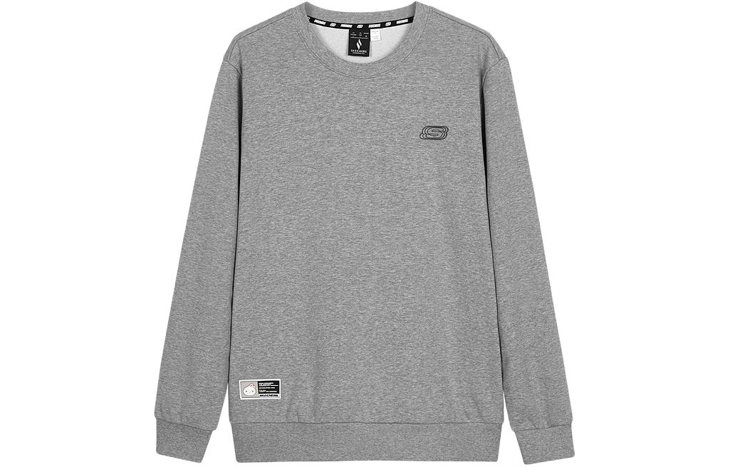 Skechers Unisex Crewneck Logo Print Soft Comfortable Sweatshirt Light Gray L124U173-004F