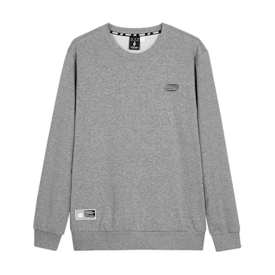 Skechers Unisex Crewneck Logo Print Soft Comfortable Sweatshirt Light Gray L124U173-004F