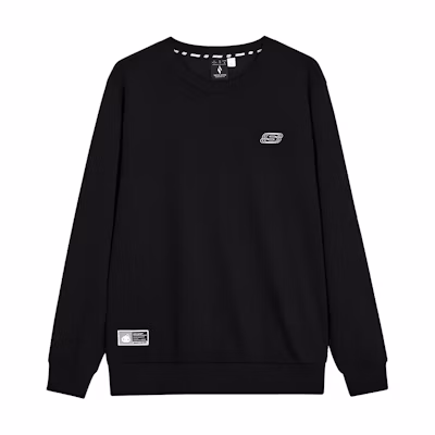 Skechers Unisex Crewneck Logo Print Sweatshirt in Carbon Black L124U173-0018