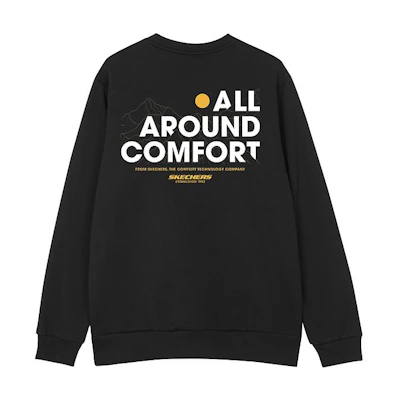 Skechers Unisex Crewneck Pullover Sweatshirt with Solid Logo Print Design L422U231