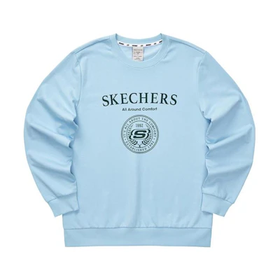 Skechers Unisex Crewneck Pullover Sweatshirt with Front Logo Print L322U103