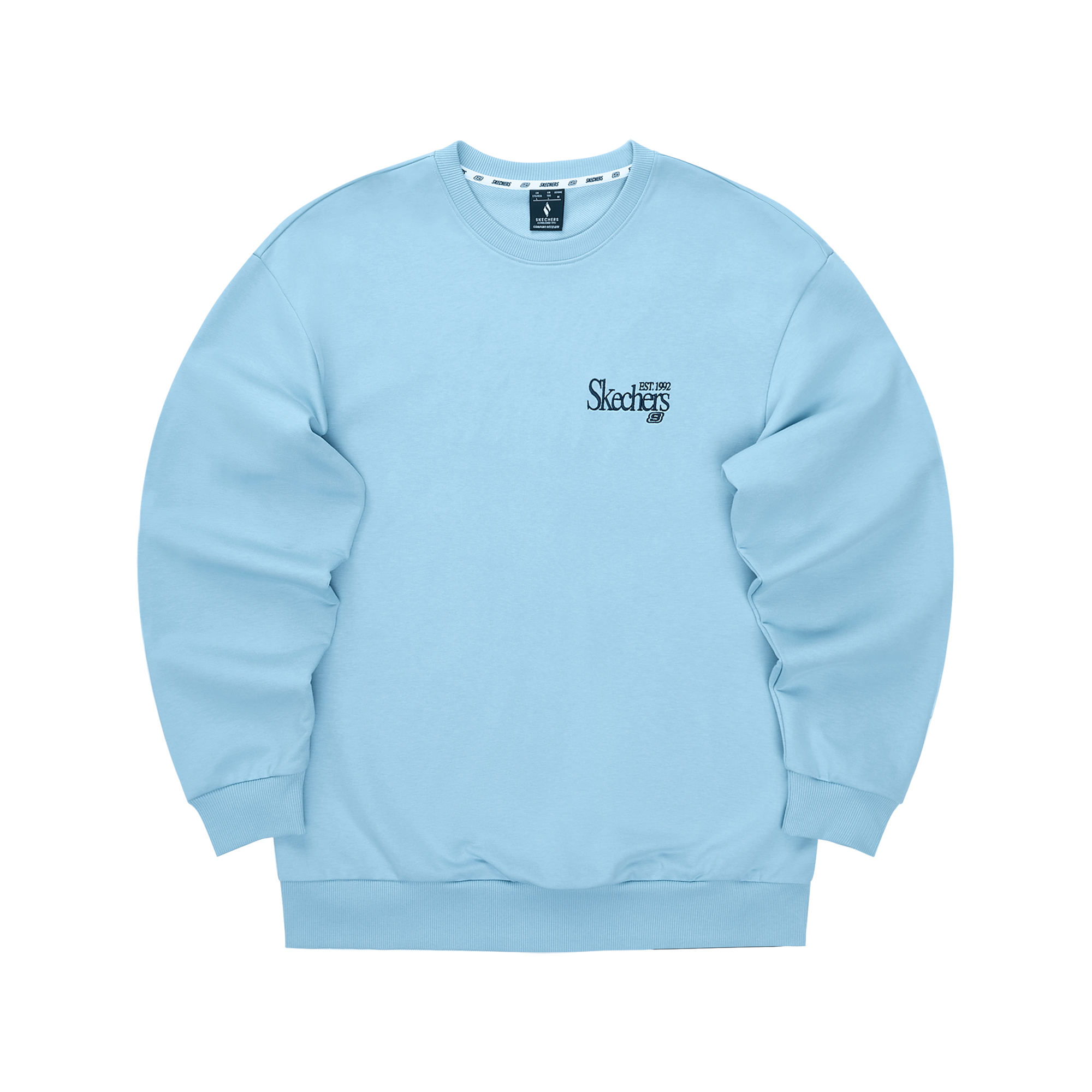 Skechers Unisex Embroidered Knit Pullover Sweatshirt Glacier Lake Blue L324U107-04K4