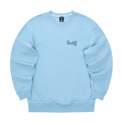 Skechers Unisex Embroidered Knit Pullover Sweatshirt Glacier Lake Blue L324U107-04K4