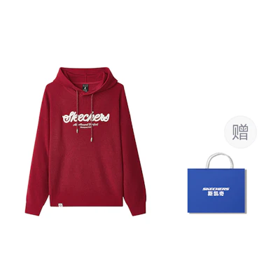 Skechers Unisex Embroidered Pullover Hoodie in Red - Sporty & Stylish Design L125U005-03LC