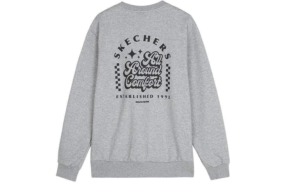 Skechers Unisex Graphic Print Crewneck Pullover Sweatshirt Light Grey L423U109-004F