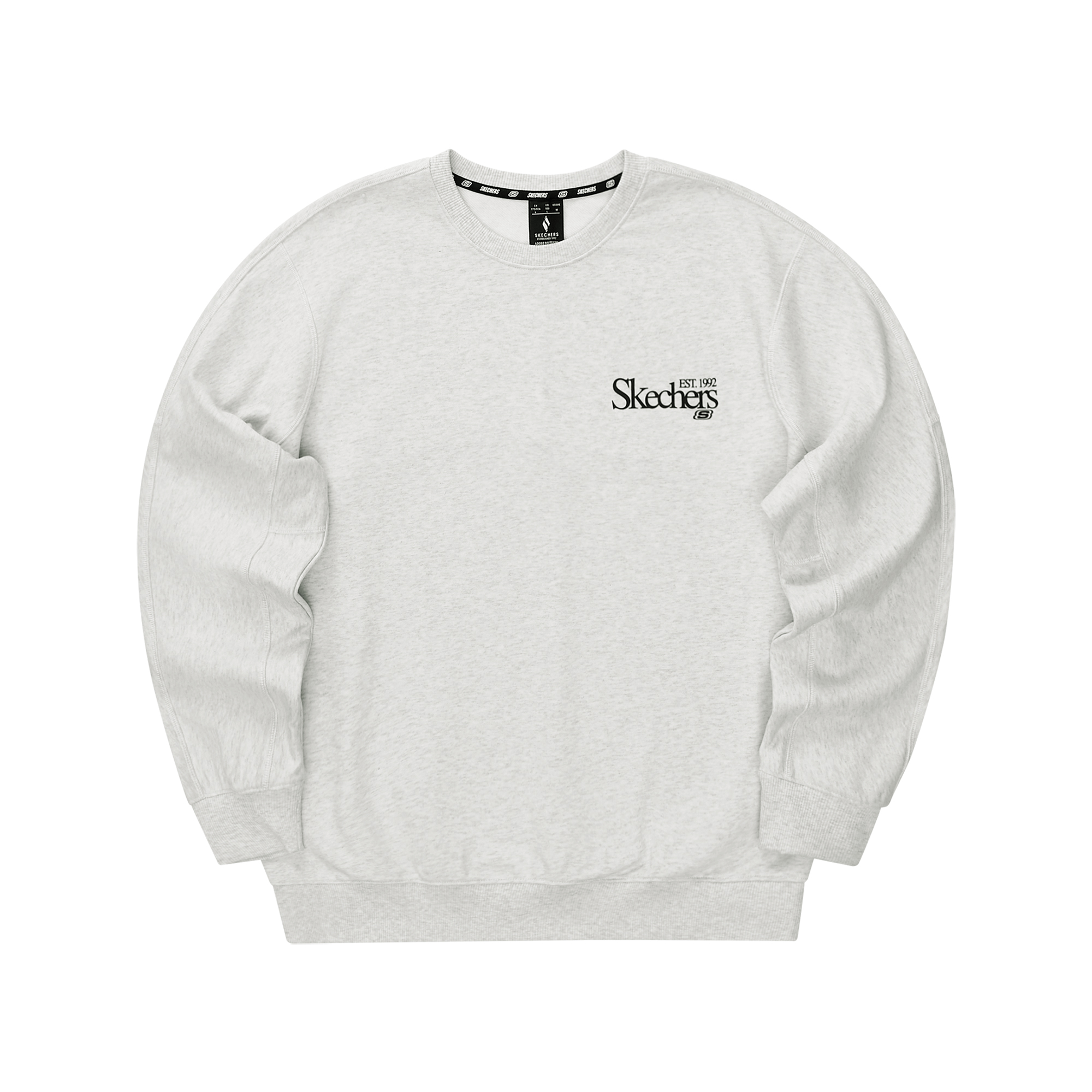 Skechers Unisex Gray Crewneck Letter Print Long-Sleeve Sweatshirt L324U064-0248