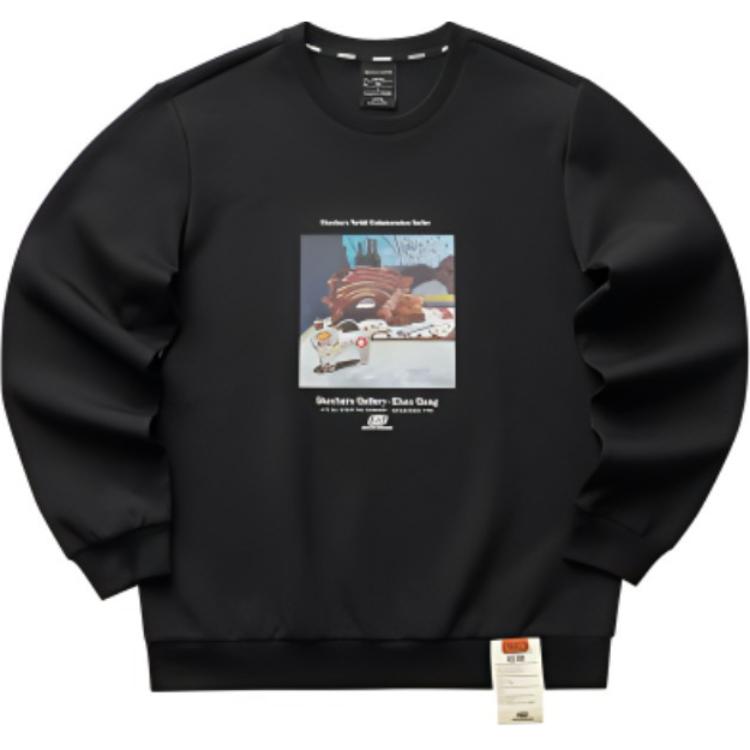 Skechers Unisex Knit Pullover Long-Sleeve Sweatshirt Carbon Black L422U219