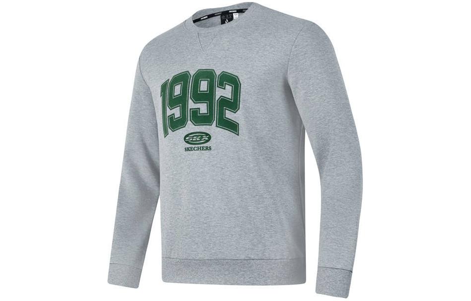 Skechers Unisex Letter-Number Pullover Sweatshirt in Heather Gray P423U021-00RP