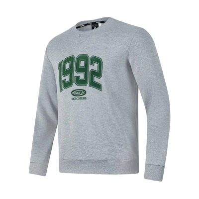 Skechers Unisex Letter-Number Pullover Sweatshirt in Heather Gray P423U021-00RP