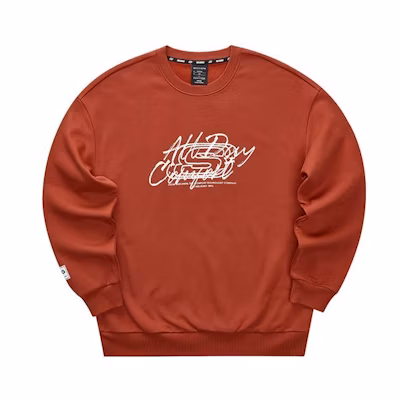 Skechers Unisex Letter Print Pullover Crewneck Sweatshirt in Red L323U124-02A0