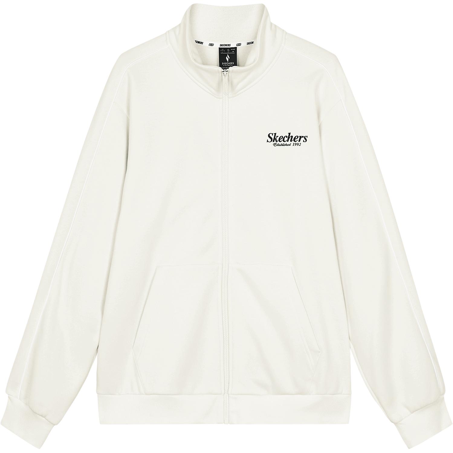Skechers Unisex Letter Print Soft Comfortable Casual Jacket - Marshmallow White L324U070-0074