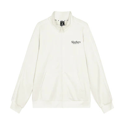 Skechers Unisex Letter Print Soft Comfortable Casual Jacket - Marshmallow White L324U070-0074