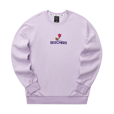 Skechers Unisex Logo Print Sweatshirt Light Snow Cyan L421U247-00EW