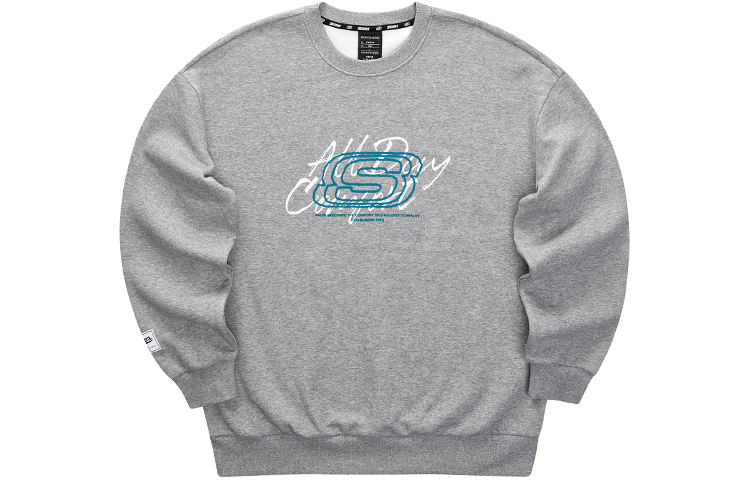 Skechers Unisex Loose-fit Letter Crewneck Sweatshirt in Heather Gray L323U124-004F