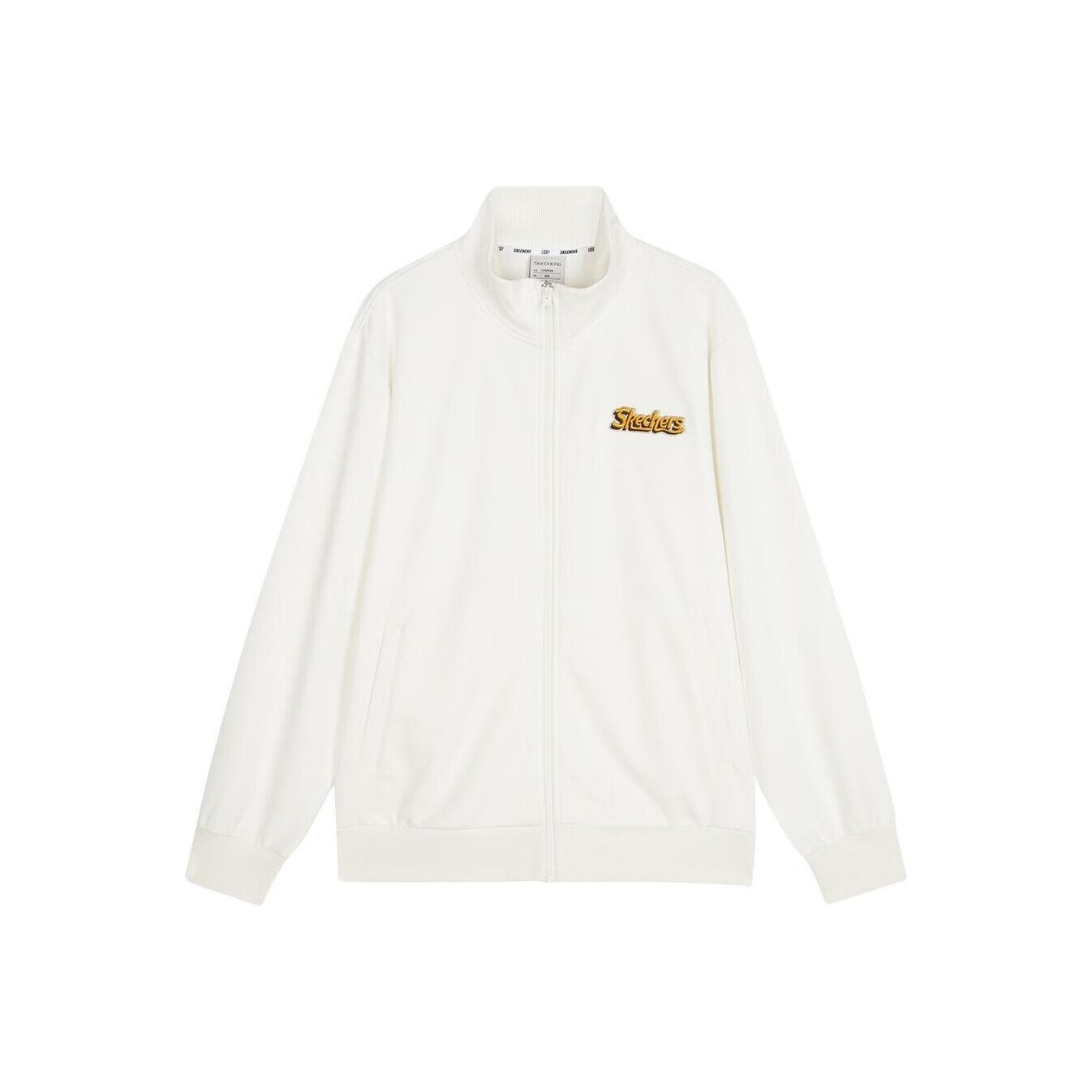 Skechers Unisex Loose Fit Solid Zip-Up Jacket in Marshmallow White L423U095-0074