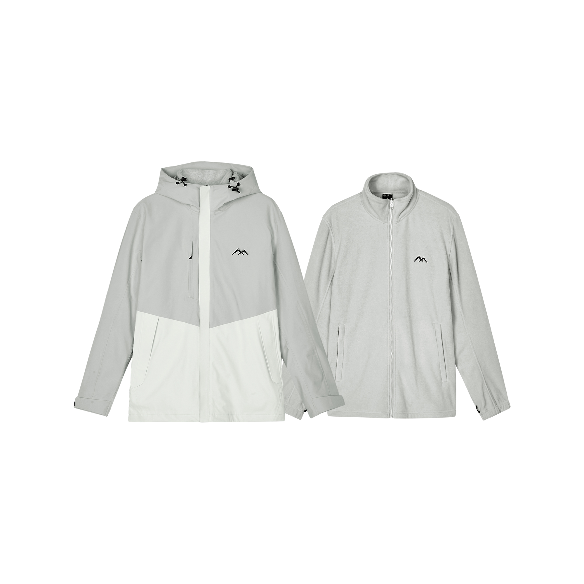 Skechers Unisex Outdoor Tech Jacket Waterproof Windproof Fleece Lunar Gray L424M142-00MV