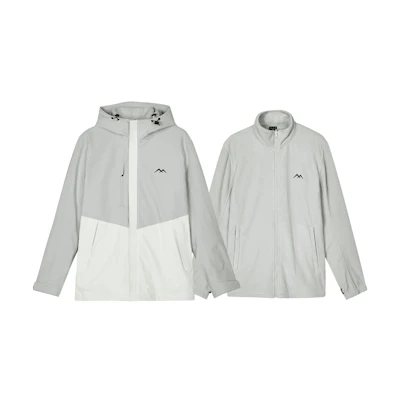 Skechers Unisex Outdoor Tech Jacket Waterproof Windproof Fleece Lunar Gray L424M142-00MV