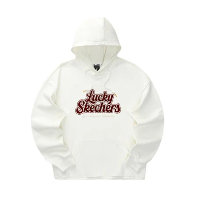 Skechers Unisex Printed Hoodie Long Sleeve Marshmallow White L124U066-0074