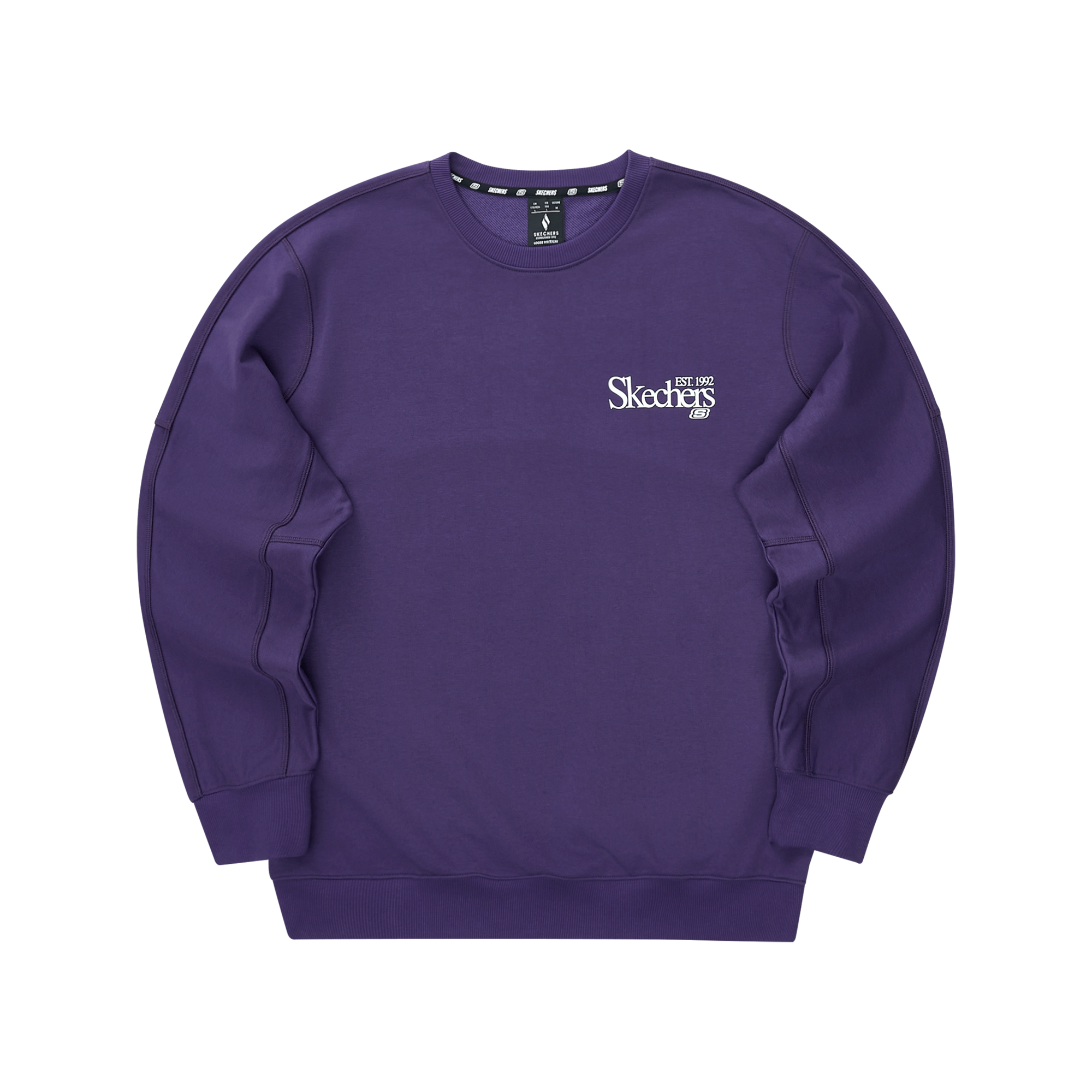 Skechers Unisex Purple Crewneck Letter Casual Comfort Long-Sleeve Sweatshirt L324U064-04QU