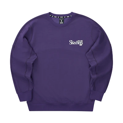 Skechers Unisex Purple Crewneck Letter Casual Comfort Long-Sleeve Sweatshirt L324U064-04QU