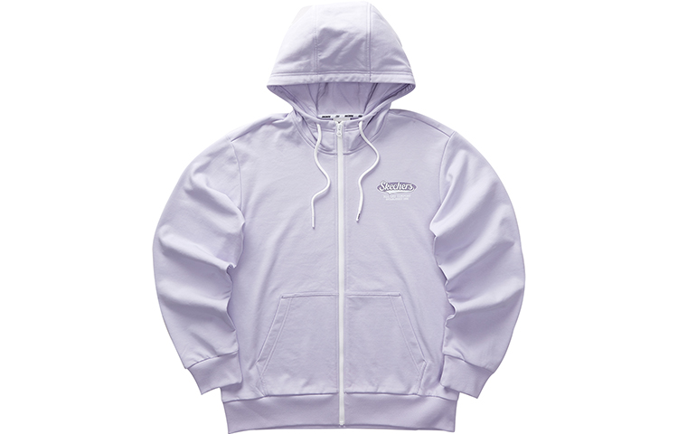 Skechers Unisex Retro Solid Color Hooded Drawstring Jacket in Heather Purple L323U084-00FW