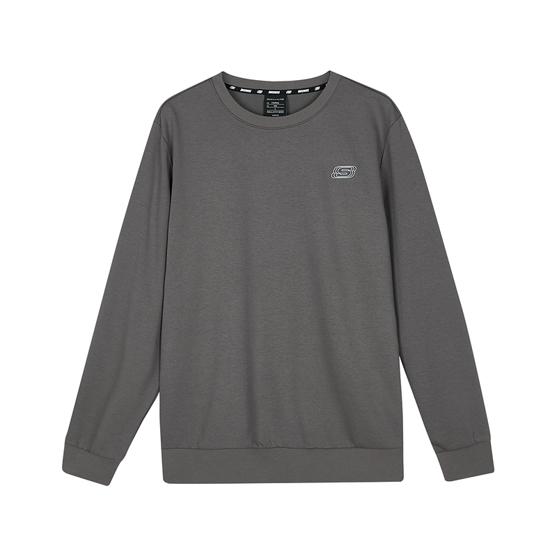 Skechers Unisex Solid Color Crewneck Drop Shoulder Long Sleeve Sweatshirt Grey L422U130-01F1