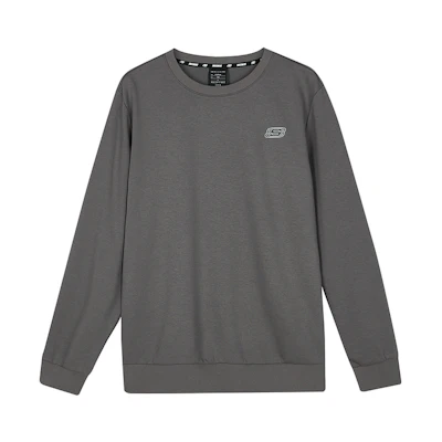 Skechers Unisex Solid Color Crewneck Drop Shoulder Long Sleeve Sweatshirt Grey L422U130-01F1
