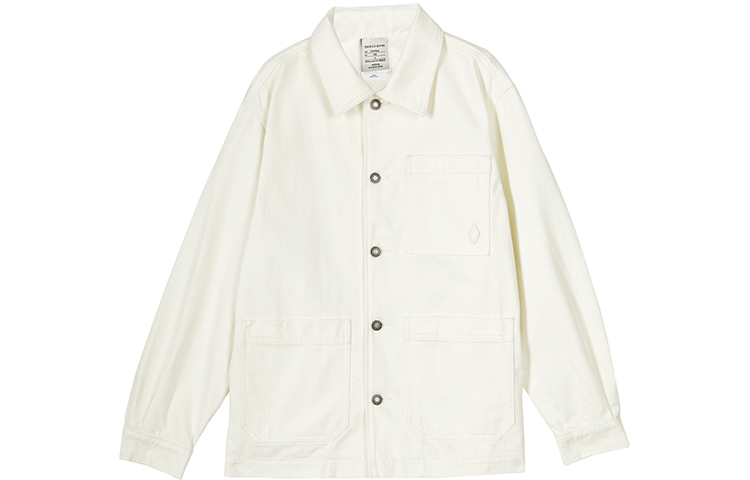 Skechers Unisex Solid Color Denim Shirt Jacket in Light Beige L323U069-03ND