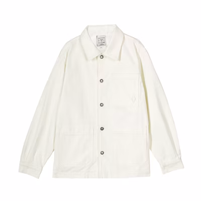 Skechers Unisex Solid Color Denim Shirt Jacket in Light Beige L323U069-03ND