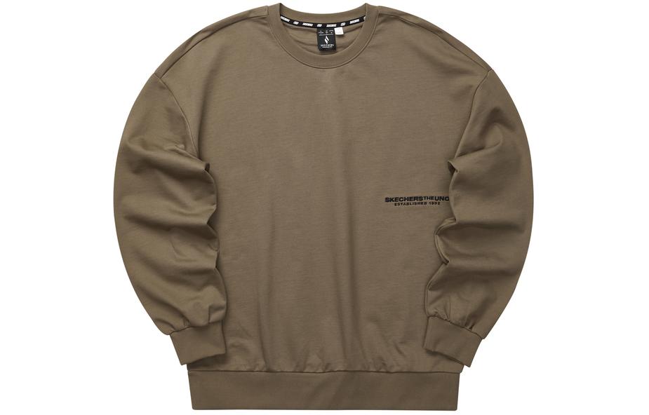Skechers Unisex Solid Color Loose Fit Crewneck Sweatshirt - Chocolate Brown L124U155-04LE