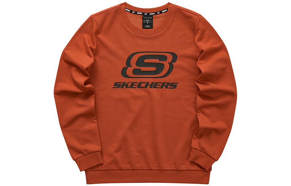 Skechers Unisex Solid Logo Print Crewneck Long Sleeve Sweatshirt L321W189