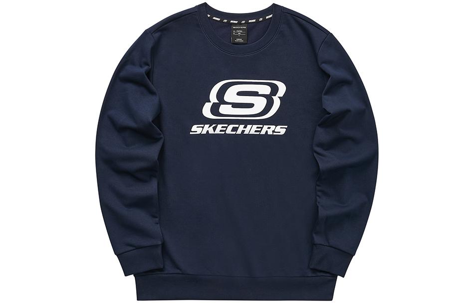 Skechers Unisex Solid Logo Pullover Crewneck Sweatshirt Long Sleeve L321M158