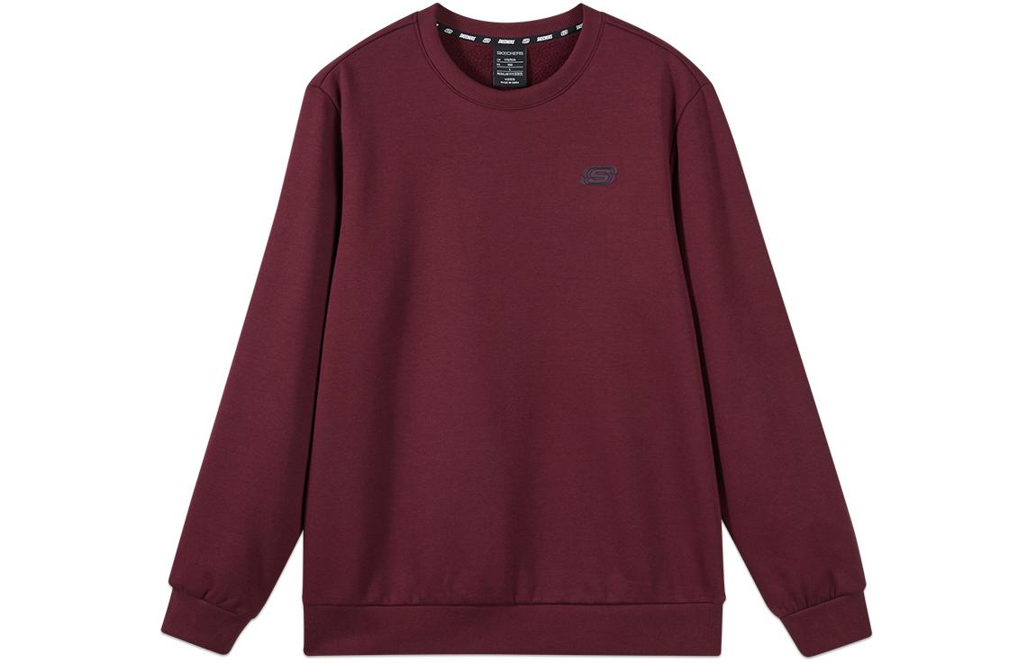 Skechers Unisex Solid Wine Red Fleece-Lined Crewneck Sweatshirt L422U129-00XB