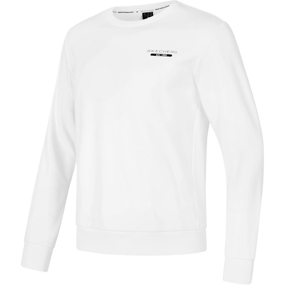 Skechers Unisex White Crewneck Long Sleeve Casual Sports Sweatshirt P424U037-0019