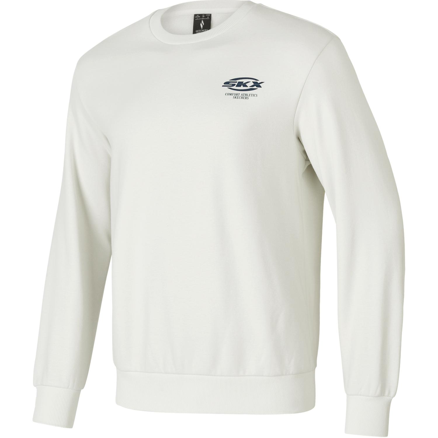 Skechers Unisex White Crewneck Long Sleeve Sweatshirt P424U031-01NJ