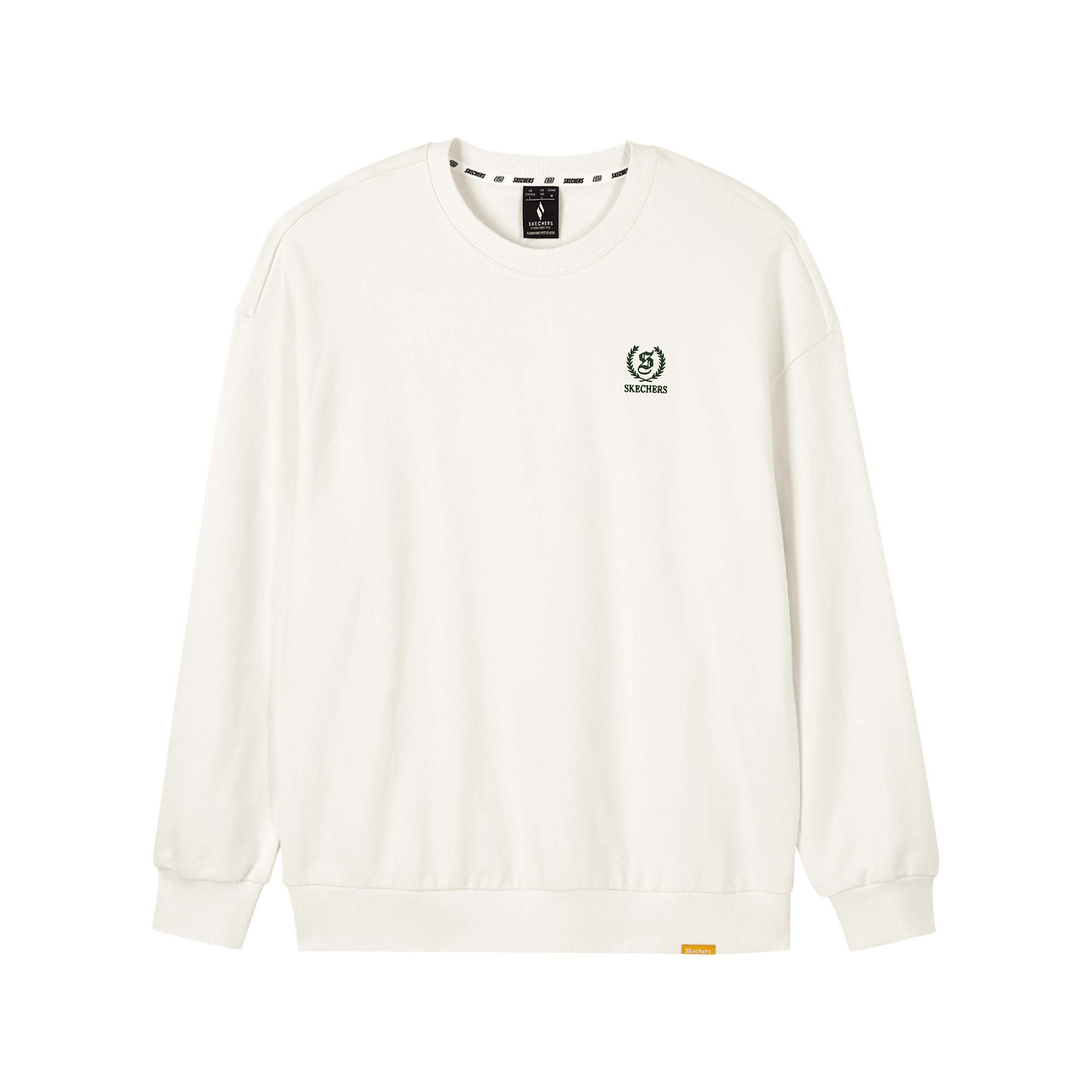 Skechers Unisex White Crewneck Sweatshirt with Logo Print L324U094-0074