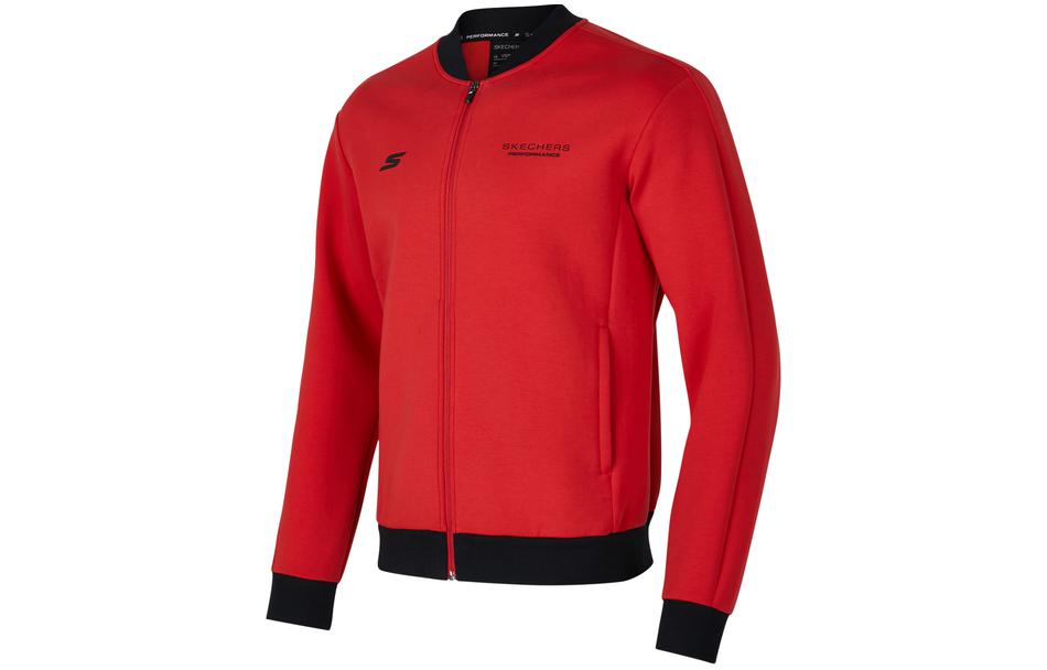 Skechers Urban Red Colorblock Zipper Knit Jacket (No Hood) P423M096-03BW