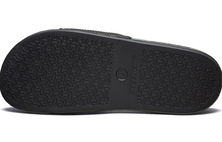 Shop Sandales de Sport Noires Skechers à Scratch et Talon Plat 51729-BBK