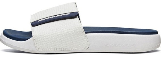 Skechers Velcro Outdoor Flat Heel Sports Slippers White Blue 51729-WNV Skechers Velcro Outdoor Flat Heel Sports Slippers White Blue 51729-WNV