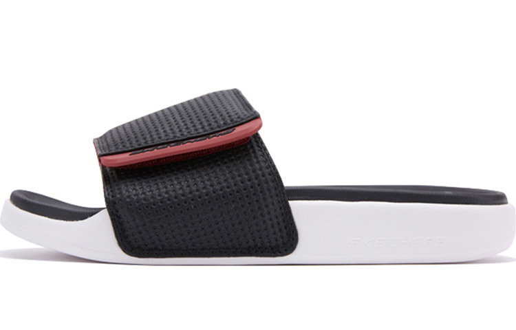 Buy Skechers Sandalias Deportivas Planas con Velcro Negro Rojo. 51729-BKRD