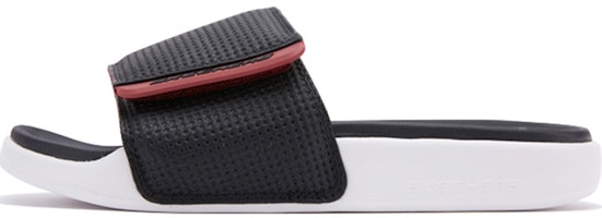 Skechers Velcro Stylish Flat Heel Sports Slippers Black Red 51729-BKRD Skechers Velcro Stylish Flat Heel Sports Slippers Black Red 51729-BKRD