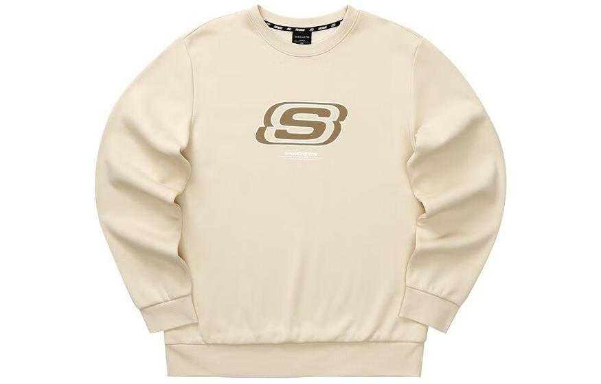 Skechers Vibrant Casual Fleece Sweatshirt Letter Print Unisex - Mocha Cocoa L322U084-00XE