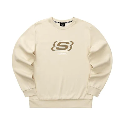Skechers Vibrant Casual Fleece Sweatshirt Letter Print Unisex - Mocha Cocoa L322U084-00XE