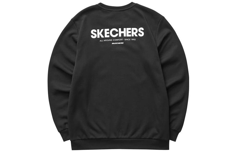 Skechers Vibrant Casual Letter Print Fleece Sweatshirt Unisex - Carbon Black L421U272
