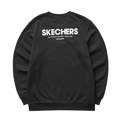 Skechers Vibrant Casual Letter Print Fleece Sweatshirt Unisex - Carbon Black L421U272