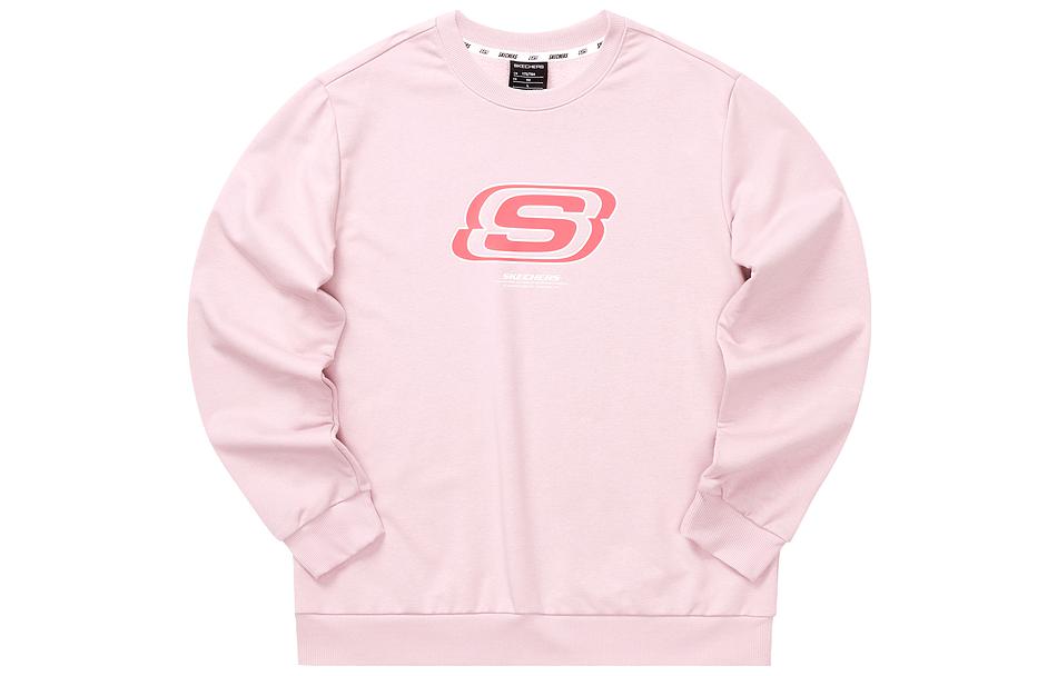 Skechers Vibrant Casual Series Letter Print Fleece Crewneck Sweatshirt Unisex L322U084-01NX
