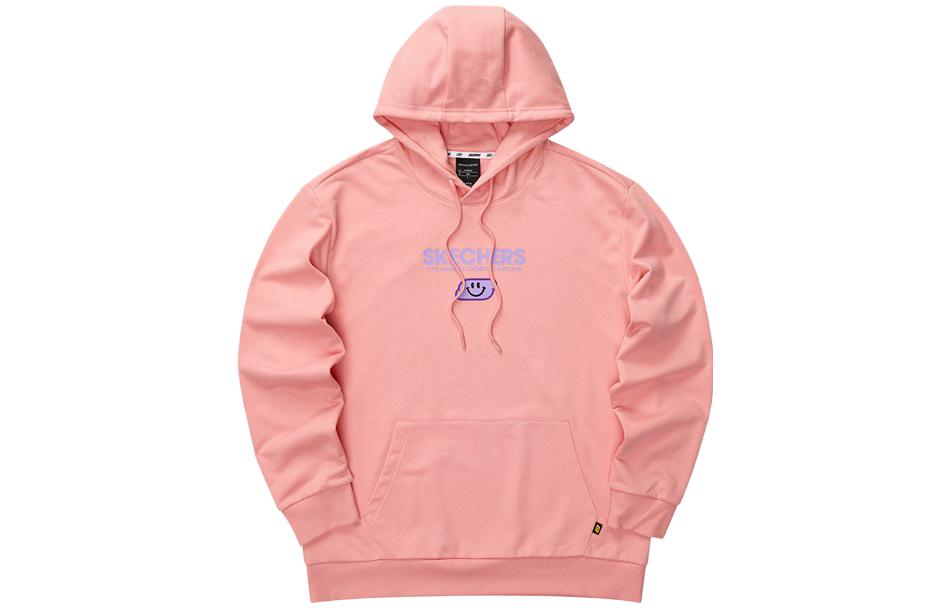 Skechers Vibrant Pullover Hoodie Unisex Quartz Pink Letter Print Casual Series L321U131-00K7