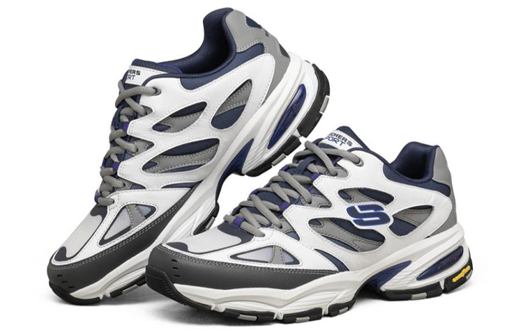 Lookbook Kasut Larian Skechers Vigor 3.0 Putih/Kelabu/Biru 237146-WNV