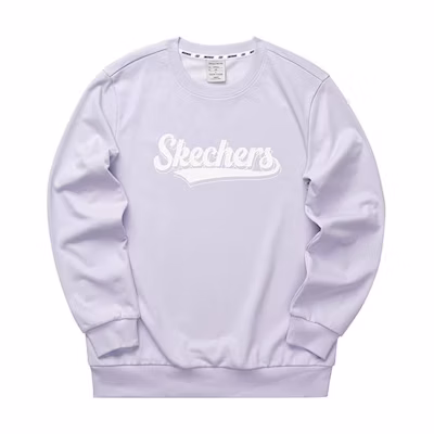 Skechers Vintage Letter Print Crewneck Sweatshirt Unisex - Heather Purple L323U075-00FW