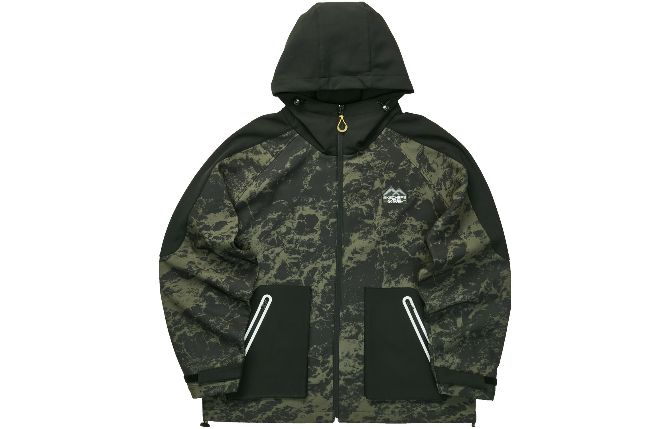 Skechers Walk Series Camo Zip Hooded Jacket Unisex - Black Green Camo L423U071-03PY